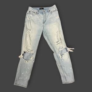 Abercrombie‎ & Fitch Annie High Rise Girlfriend Jeans 26/2R Light Destroyed